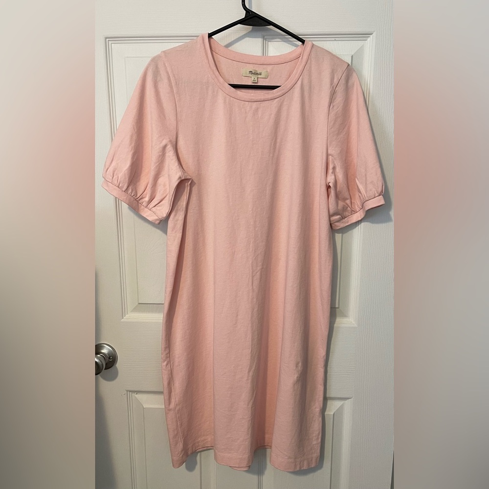 💃 MADEWELL Classic Cotton Puff-Sleeve Tee Dress Women’s Size M NWT